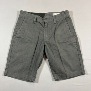 Volcom Frickin Chino Shorts Boys 28 Charcoal Gray Cotton Modern Fit Weekend